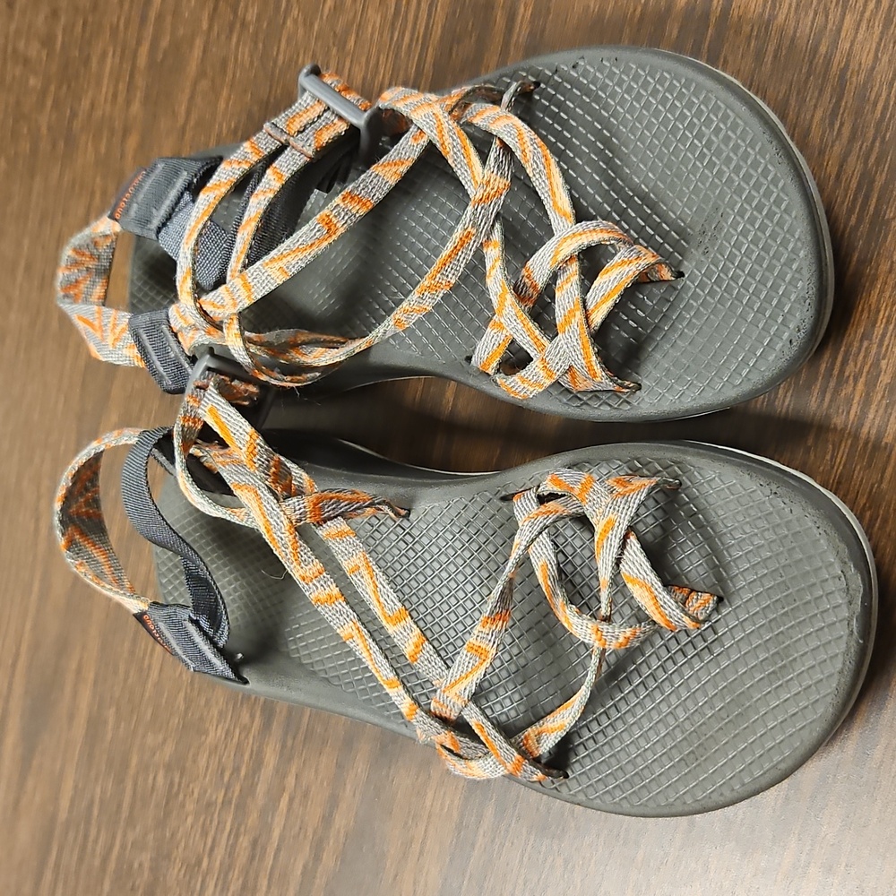 Chaco Z/Volv Strappy Sandals – Women’s 11 – Gray/Orange Webbing - Picture 2 of 9